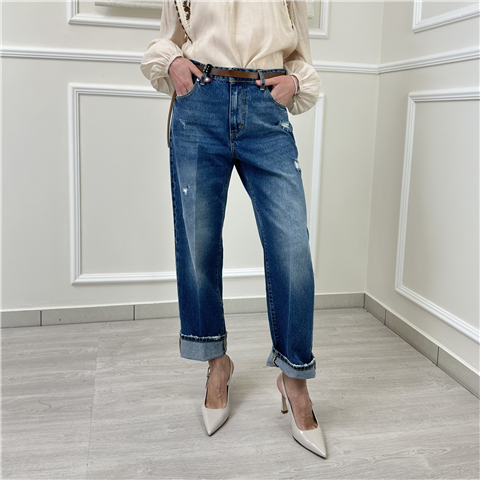 Jeans Mandy Con Cintura Sottile Haveone Art. Plsq037 Jeans Mandy Con Cintura Sottile Haveone Art. Plsq037, Taglia: L, Colore: DENIM SCURO