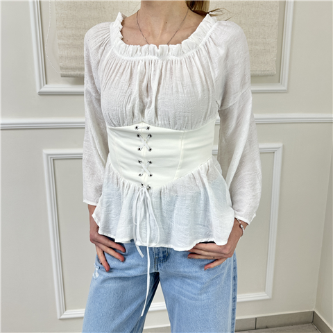 Shiffer Con Bustino Stringato Haveone Art. Mmaq138, Taglia: M, Colore: BIANCO