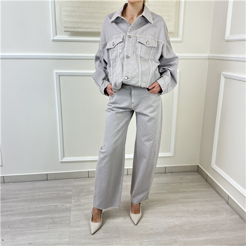 Pantalone Regular Taglio Vivo Sul Fondo Haveone Art. Pgzq116, Taglia: L, Colore: GRIGIO PERLA