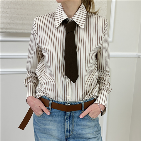 Camicia Con Spalline E Cravatta Haveone Art. Csoq013, Taglia: M, Colore: BURRO/BEIGE