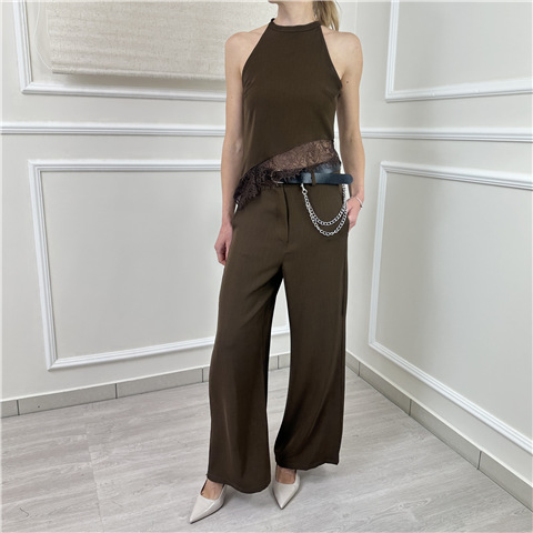 Top All''americana Con Pizzo Art. Rvsq042, Taglia: M, Colore: MORO