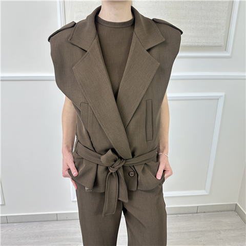 Gilet Allacciato In Vita Art. Lsoq004, Taglia: S, Colore: MORO