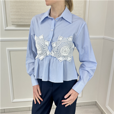 Camicia Crop Con Dettaglio Crochet Haveone Art. Cmaq091