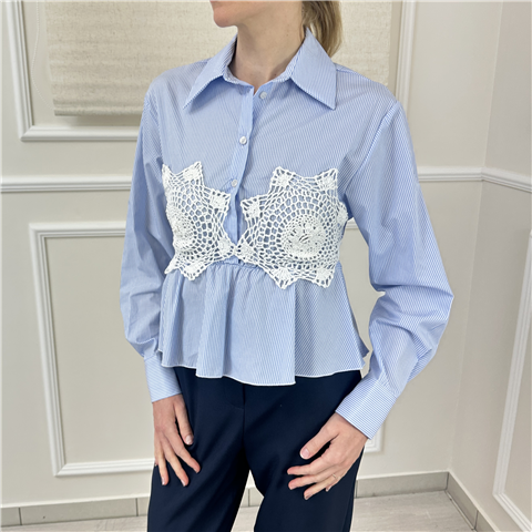 Camicia Crop Con Dettaglio Crochet Haveone Art. Cmaq091