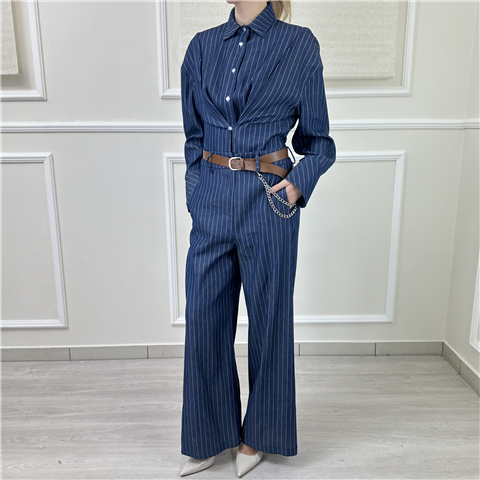 Pantalone Gessato Haveone Art. Pvsq354, Taglia: M, Colore: BLU