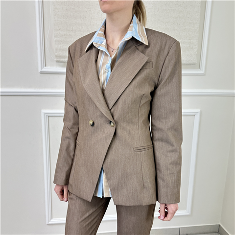 Giacca Doppiopetto Haveone Art. Jcbq018, Taglia: L, Colore: TORTORA