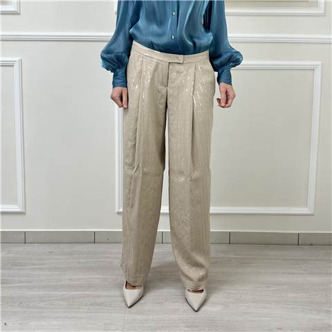 Pantalone Con Paillettes Art. Pa2238, Taglia: L, Colore: SAND