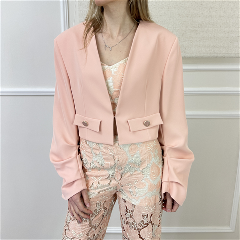 Maxi Crop Blazer Art. Gi5330, Taglia: L, Colore: PESCA