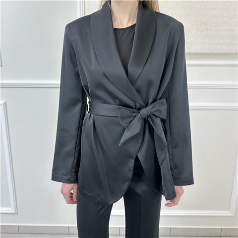 Blazer Con Cintura In Vita Art. Gi5370, Taglia: L, Colore: NERO