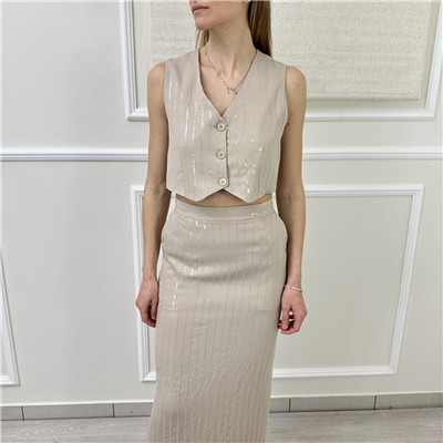 Gilet Crop Con Paillettes Art. Gil5346 Gilet Crop Con Paillettes Art. Gil5346