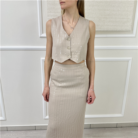 Gilet Crop Con Paillettes Art. Gil5346 Gilet Crop Con Paillettes Art. Gil5346