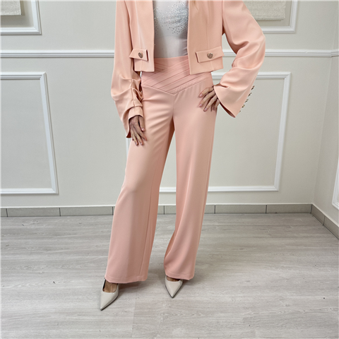 Pantalone Ampio Con Motivo Ad Incrocio In Vita Silence Limited Art. Pa2220, Taglia: L, Colore: PESCA