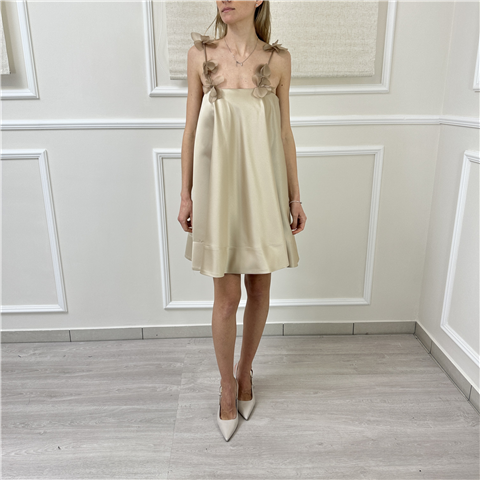 Abito Corto Con Applicazioni Floreali Art. Ab4218