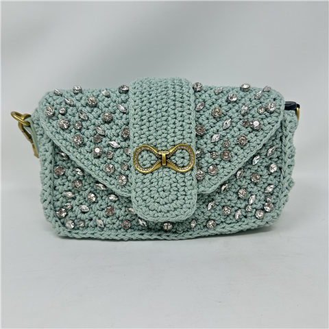 Tracolla In Maglia E Strass Art. 261tb7490, Taglia: U, Colore: ACQUA