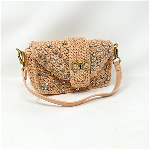 Tracolla In Maglia E Strass Art. 261tb7490, Taglia: U, Colore: PESCA