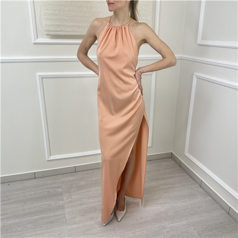 Abito Lungo Scollo Halter E Spacco Laterale Silence Limited Art. Ab4204