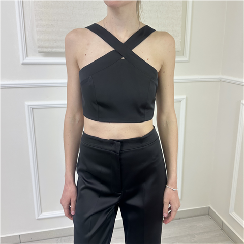Top Con Incrocio Silence Limited Art. Bou869, Taglia: L, Colore: NERO
