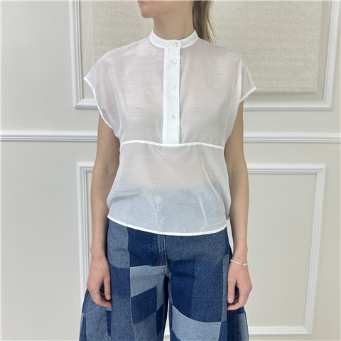 Blusa Misto Seta Solotre Art. M1ab0070, Taglia: 40, Colore: BIANCO
