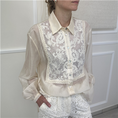 Camicia Con Inserti In Pizzo Vicolo Art. Tab1638