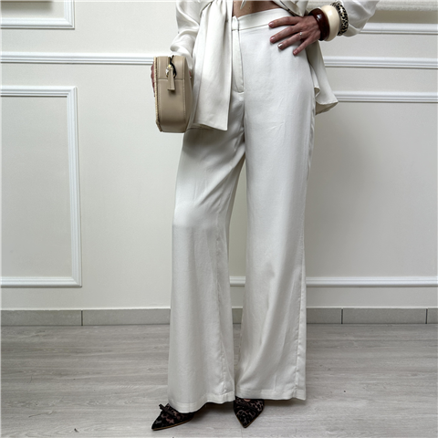 Pantalone Palazzo Bohemian Vi' Art. Bhpa033, Taglia: L, Colore: MILK