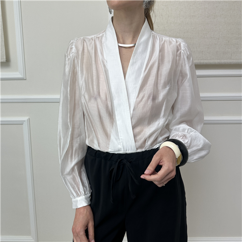 Camicia A Body In Mussola Bohemin Vi'' Art. Bhca022, Taglia: XS, Colore: BIANCO