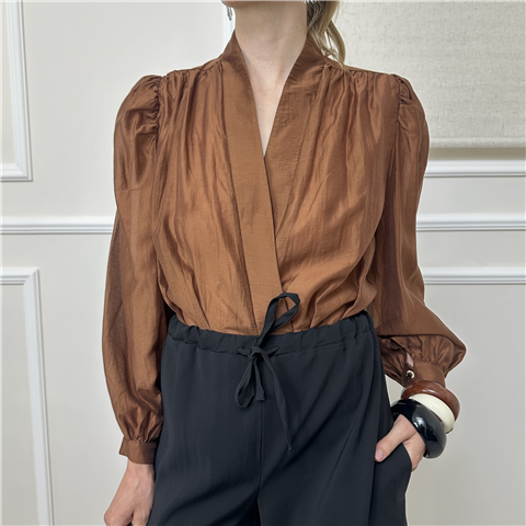Camicia A Body In Mussola Bohemin Vi'' Art. Bhca022, Taglia: L, Colore: MORO