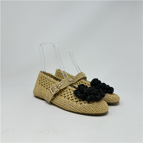 Ballerina Flat Con Applicazione Pho Firenze Art. 8723007, Taglia: 37, Colore: BEIGE/NERO