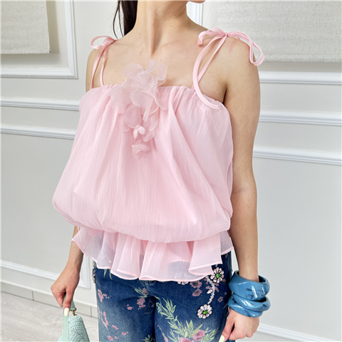 Top In Chiffon Con Fiore Applicato Odi'' Art. Recco