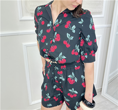 Camicia Stampa Cherries Twinset Art. 261tt2593 Camicia Stampa Cherries Twinset Art. 261tt2593