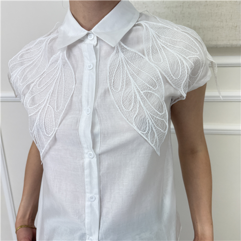 Camicia Con Ricami Tpn Art. Poole Camicia Con Ricami Tpn Art. Poole, Taglia: M, Colore: BIANCO
