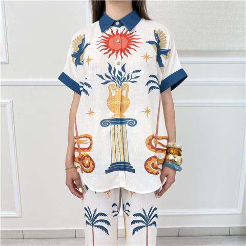 Camicia Fantasia Tpn Art. Rothley, Taglia: L, Colore: BIANCO/BLU
