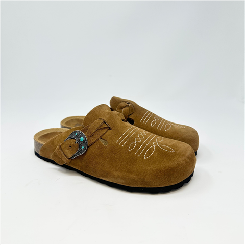 Sabot Con Ricamo Taji Art. Tex, Taglia: 38, Colore: CUOIO