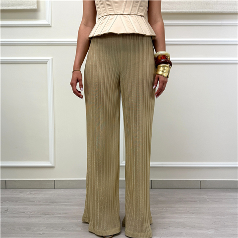 Pantalone Palazzo Lurex Silence Art. Pa2210, Taglia: L, Colore: GOLD