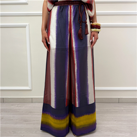 Pantalone Palazzo Twinset Art. 261at2061, Taglia: L, Colore: RIGA ETNICA