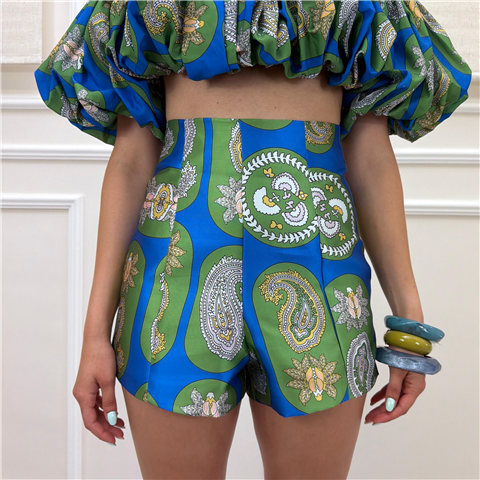 Shorts Fantasia Paisley Shorts Fantasia Paisley, Taglia: S, Colore: VERDE/AZZURRO