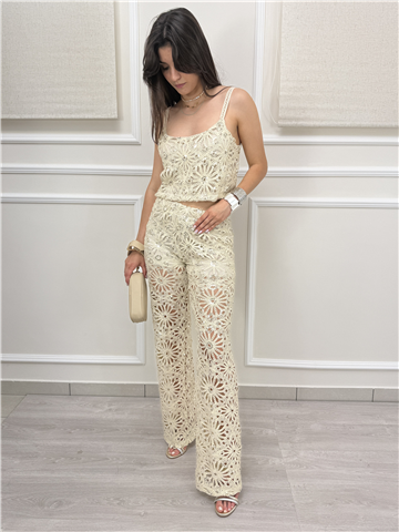 Pantalone Traforato Con Paillettes