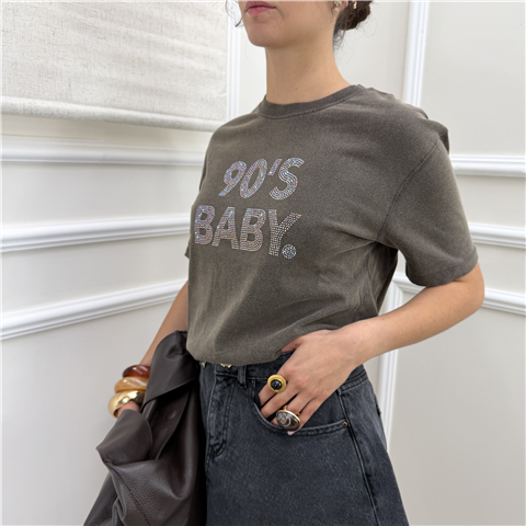 T-shirt Con Stampa Glitterata