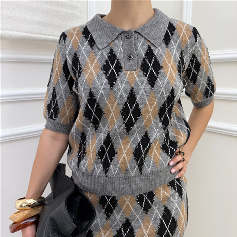 Pullover Rombi E Strass Pullover Rombi E Strass, Taglia: L, Colore: GREY