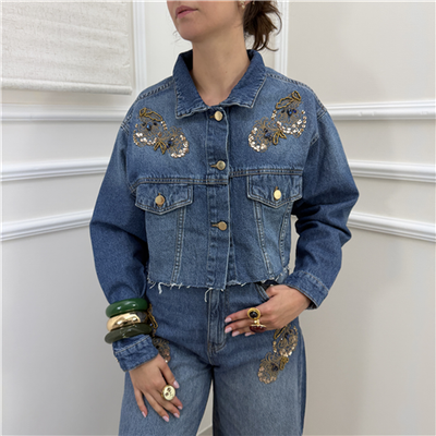 Giacca Cropped In Denim Giacca Cropped In Denim