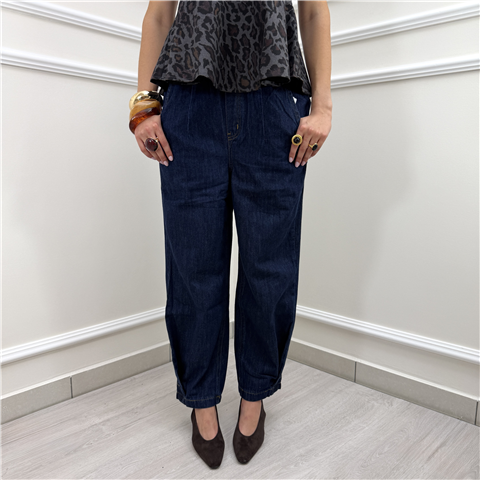 Jeeans Barrel Con Elastico Jeeans Barrel Con Elastico, Taglia: L, Colore: DENIM SCURO