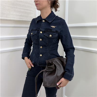 Giacca In Denim Scuro Sagomata