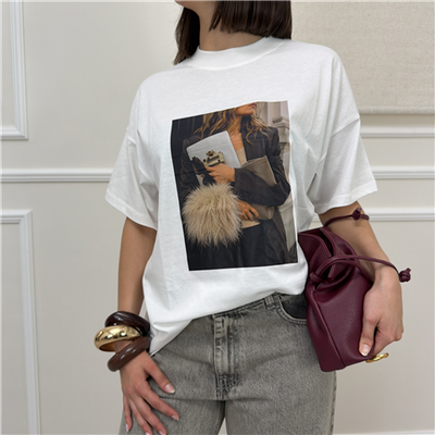 T-shirt Con Maxi Stampa