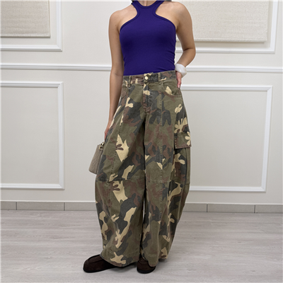 Pantalone Barrel Cargo Mimetico Pantalone Barrel Cargo Mimetico