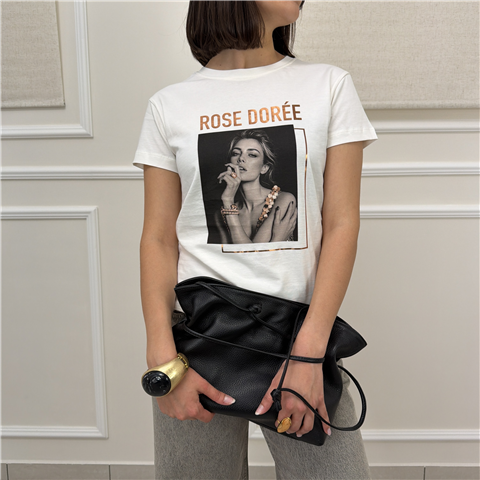 T-shirt Con Stampa E Dettagli Laminati T-shirt Con Stampa E Dettagli Laminati