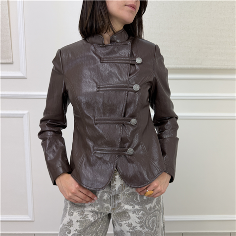 Giacca Stile Militare In Ecopelle Giacca Stile Militare In Ecopelle