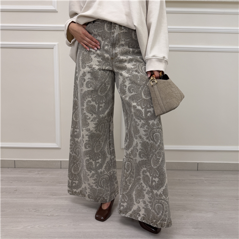 Pantalone Fantasia Paisley Pantalone Fantasia Paisley, Taglia: M, Colore: MORO/PANNA