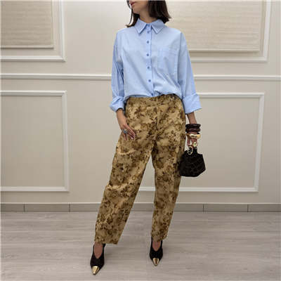 Pantalone Cargo Con Stampa Floreale