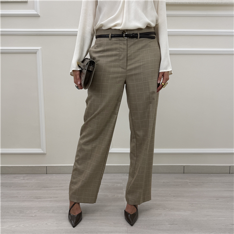 Pantalone Dritto Con Cintura In Vita, Taglia: 40, Colore: NOCCIOLA