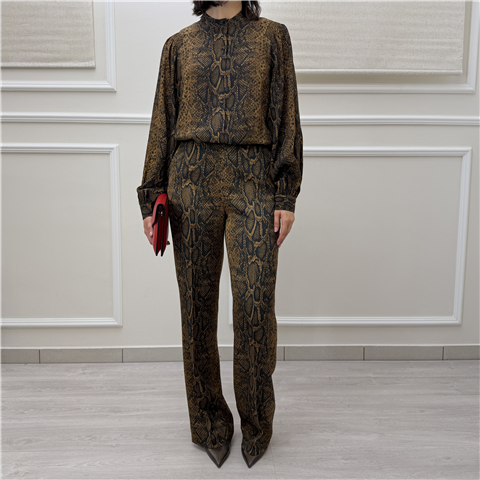 Pantalone Fluido Con Stampa Pitone