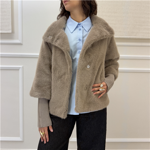 Ecofur Con Maniche In Maglia A Coste